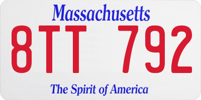 MA license plate 8TT792