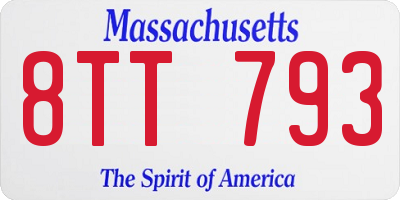 MA license plate 8TT793
