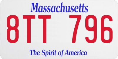 MA license plate 8TT796