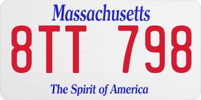 MA license plate 8TT798