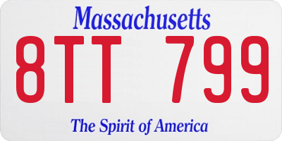 MA license plate 8TT799