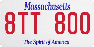 MA license plate 8TT800