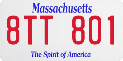 MA license plate 8TT801