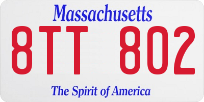 MA license plate 8TT802