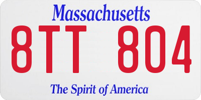 MA license plate 8TT804