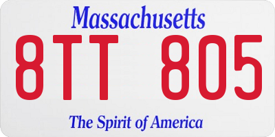 MA license plate 8TT805