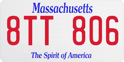MA license plate 8TT806