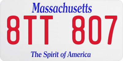 MA license plate 8TT807