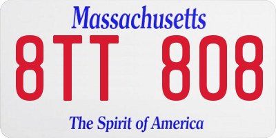 MA license plate 8TT808