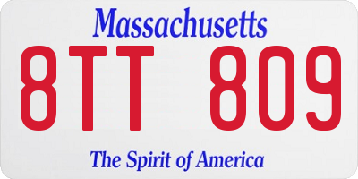 MA license plate 8TT809