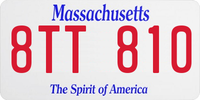 MA license plate 8TT810