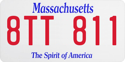 MA license plate 8TT811