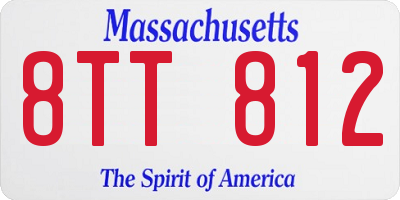 MA license plate 8TT812