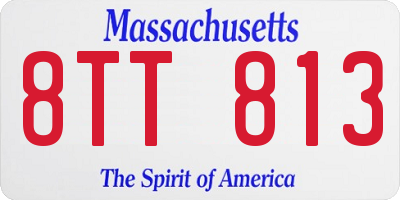 MA license plate 8TT813