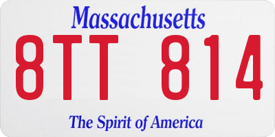 MA license plate 8TT814
