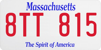 MA license plate 8TT815