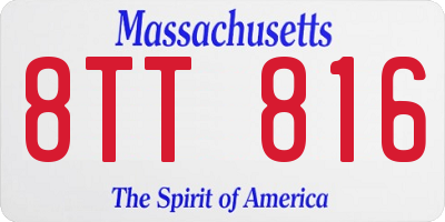 MA license plate 8TT816