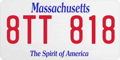 MA license plate 8TT818