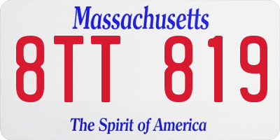 MA license plate 8TT819