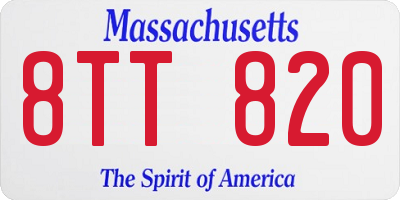 MA license plate 8TT820