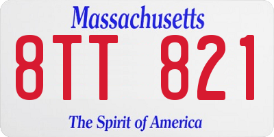 MA license plate 8TT821
