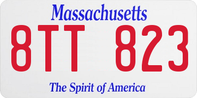 MA license plate 8TT823