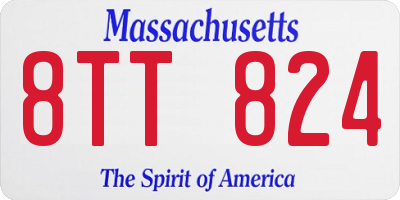 MA license plate 8TT824