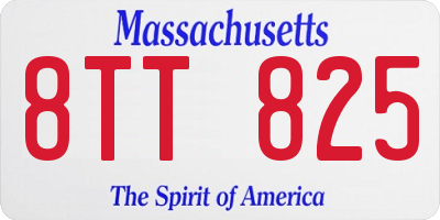 MA license plate 8TT825