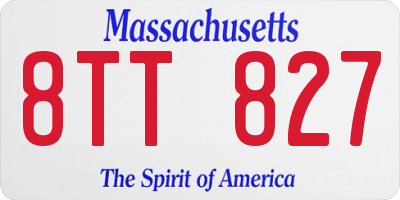 MA license plate 8TT827