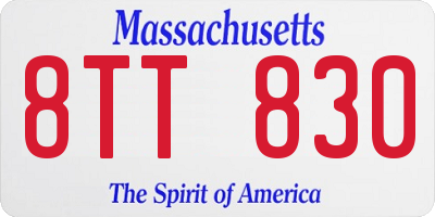 MA license plate 8TT830