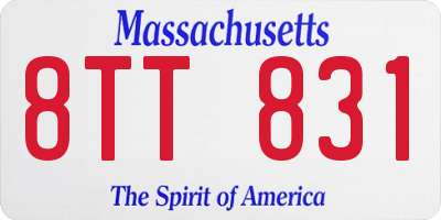 MA license plate 8TT831