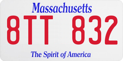 MA license plate 8TT832