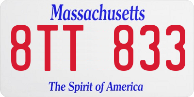 MA license plate 8TT833