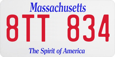 MA license plate 8TT834