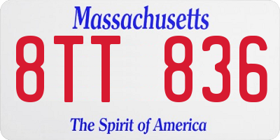 MA license plate 8TT836