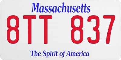 MA license plate 8TT837