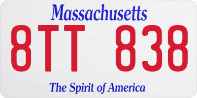 MA license plate 8TT838