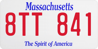 MA license plate 8TT841