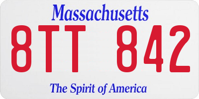 MA license plate 8TT842
