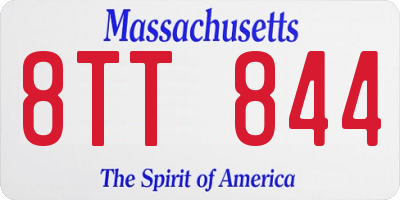 MA license plate 8TT844