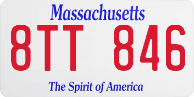 MA license plate 8TT846
