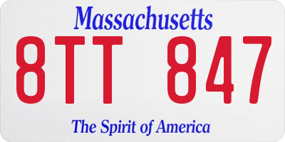 MA license plate 8TT847