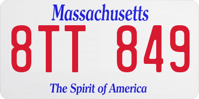 MA license plate 8TT849