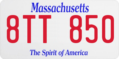 MA license plate 8TT850