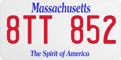 MA license plate 8TT852