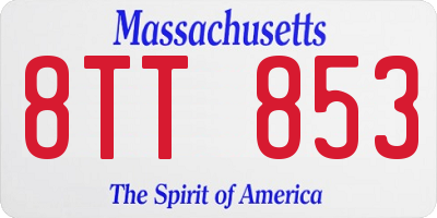 MA license plate 8TT853