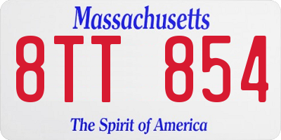 MA license plate 8TT854