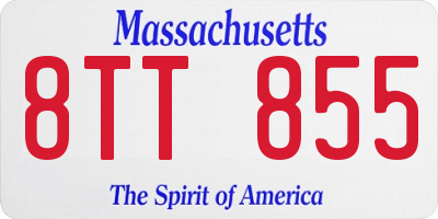 MA license plate 8TT855