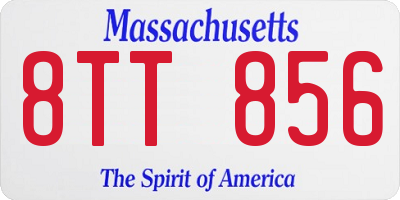 MA license plate 8TT856