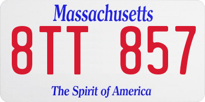 MA license plate 8TT857